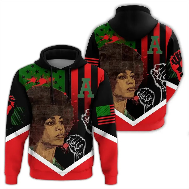 African American Flag Angela Davis Hoodie, African Hoodie For Men Women