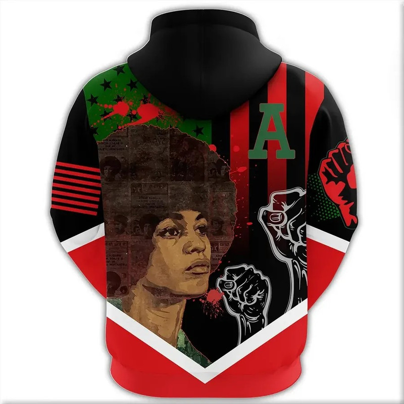 African American Flag Angela Davis Hoodie, African Hoodie For Men Women