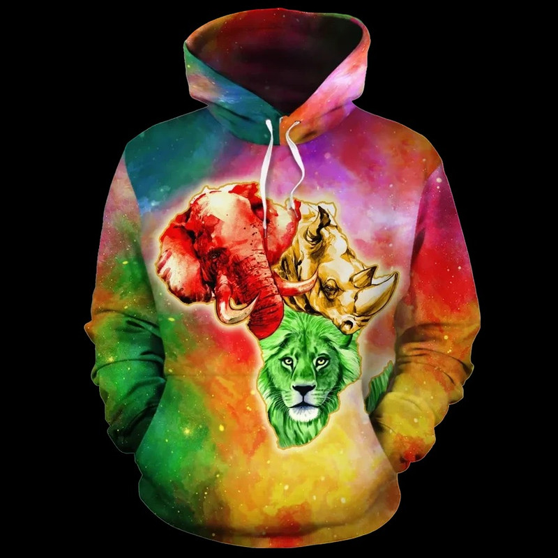 Animal Map Hoodie, African Hoodie For Men Women