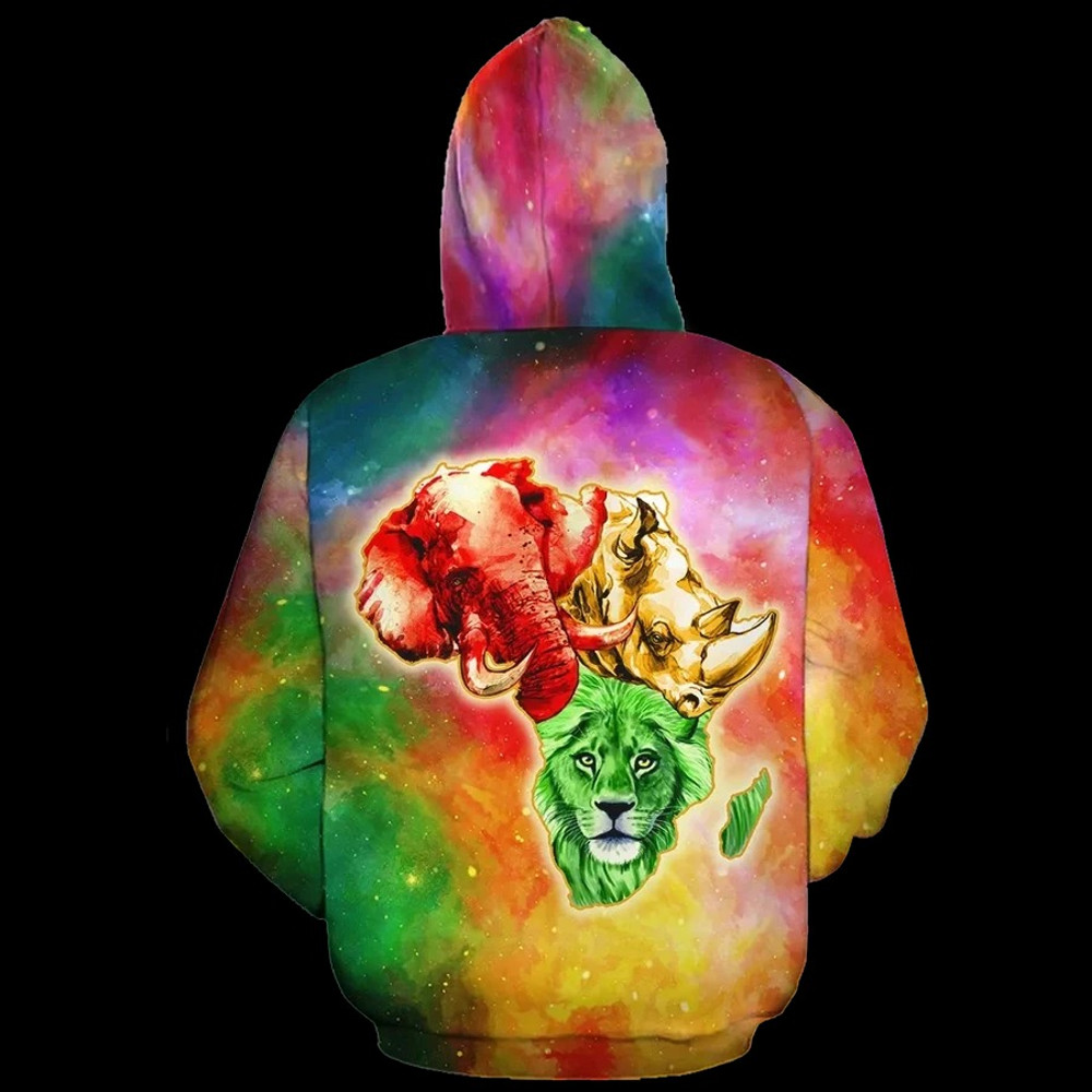 Animal Map Hoodie, African Hoodie For Men Women