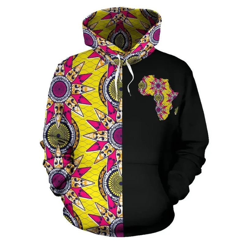 Ankara Cloth - Ankara Aje Goddess of Wealth The Half Hoodie, African Hoodie For Men Women