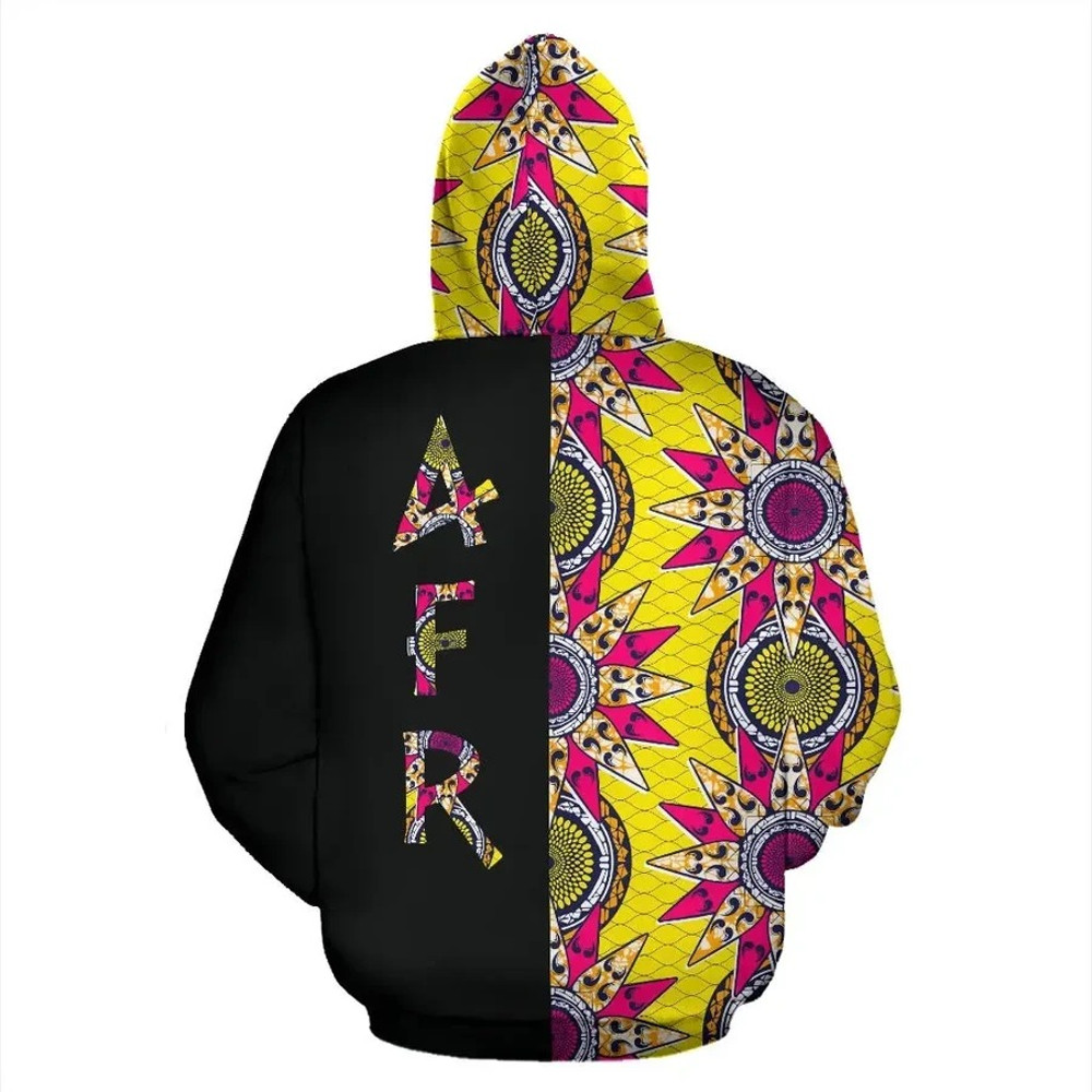 Ankara Cloth - Ankara Aje Goddess of Wealth The Half Hoodie, African Hoodie For Men Women