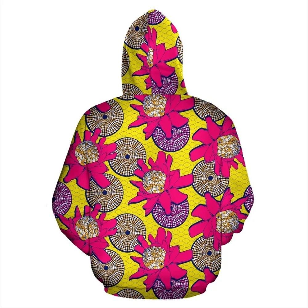 Ankara Protea Hoodie, African Hoodie For Men Women
