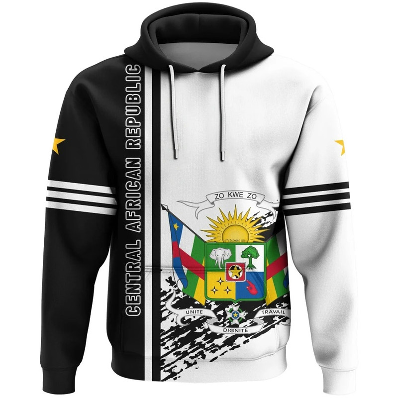 Central African Republic Quarter Style Hoodie, African Hoodie For Men Women
