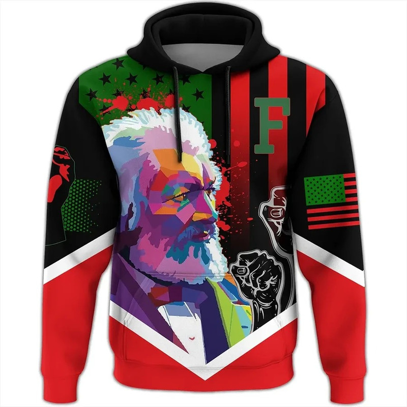African American Flag Frederick Douglass Hoodie, African Hoodie For Men Women