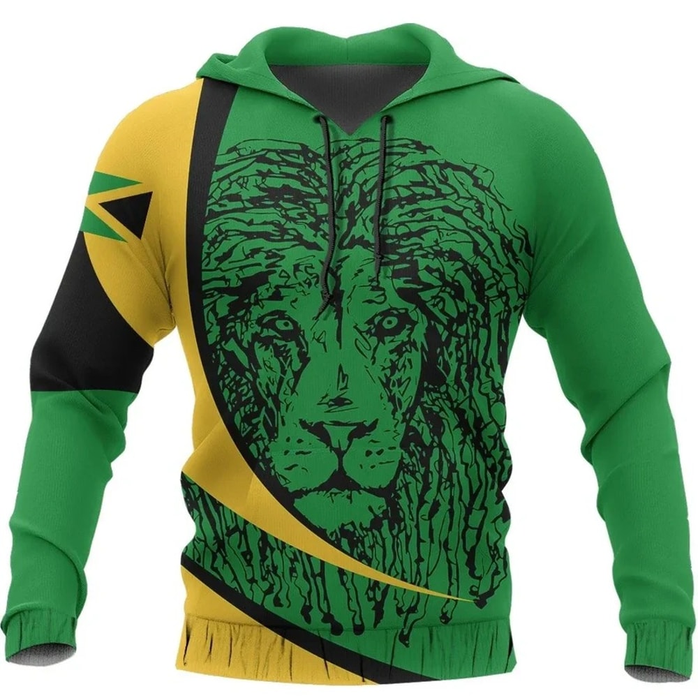Jamaica Lion Hoodie Arch Style, African Hoodie For Men Women