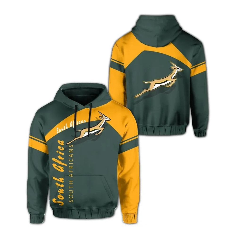 South Africa Springbok Hoodie - Vera Style, African Hoodie For Men Women