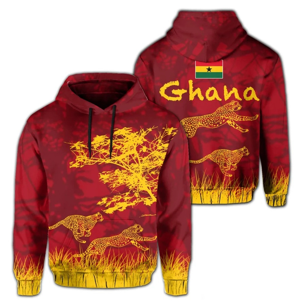 Ghana Panther Hoodie, African Hoodie For Men Women