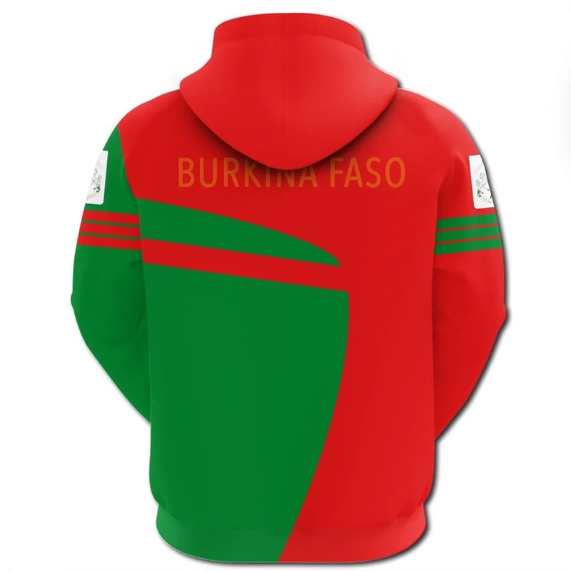 Burkina Faso Hoodie Sport Premium, African Hoodie For Men Women