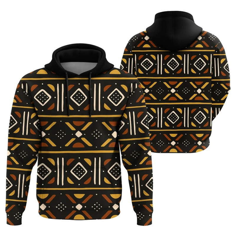 Brownie Bogolan Hoodie, African Hoodie For Men Women