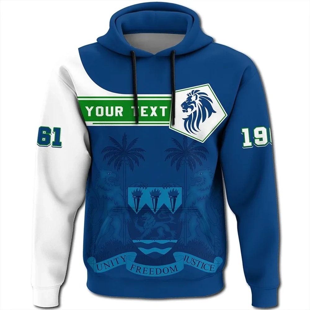Sierra Leone Hoodie Pentagon Style, African Hoodie For Men Women