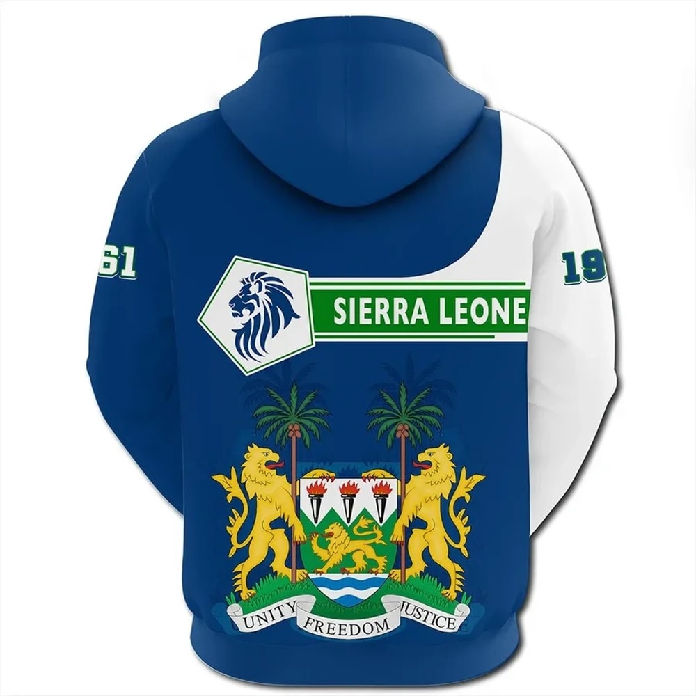 Sierra Leone Hoodie Pentagon Style, African Hoodie For Men Women
