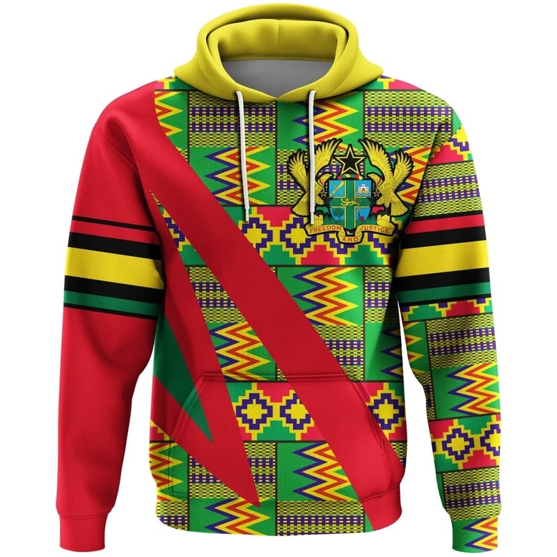 Ghana Kente Hoodie - Fast Style, African Hoodie For Men Women