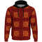 Red Square Kitenge Hoodie, African Hoodie For Men Women