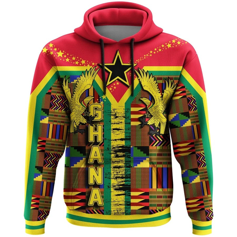 Ghana Kente Style Hoodie, African Hoodie For Men Women