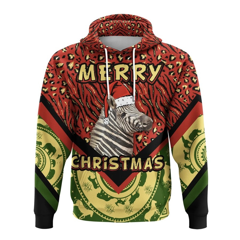 Christmas Zebra Hoodie, African Hoodie For Men Women