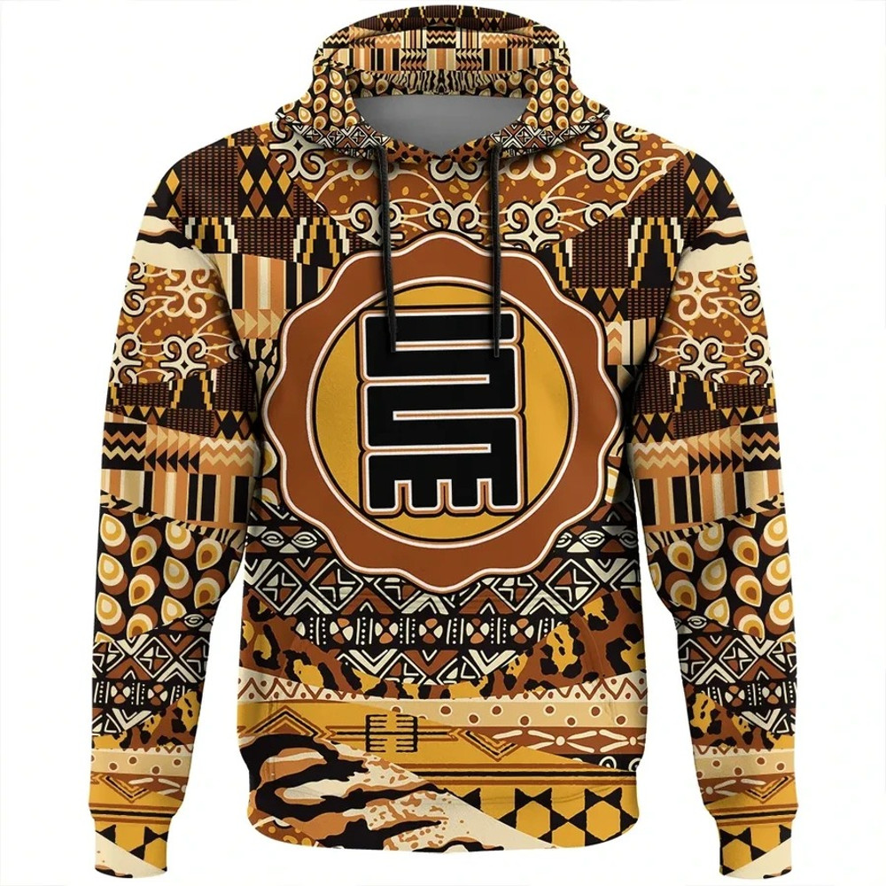 Nkyinkyim Hoodie Leo Style, African Hoodie For Men Women