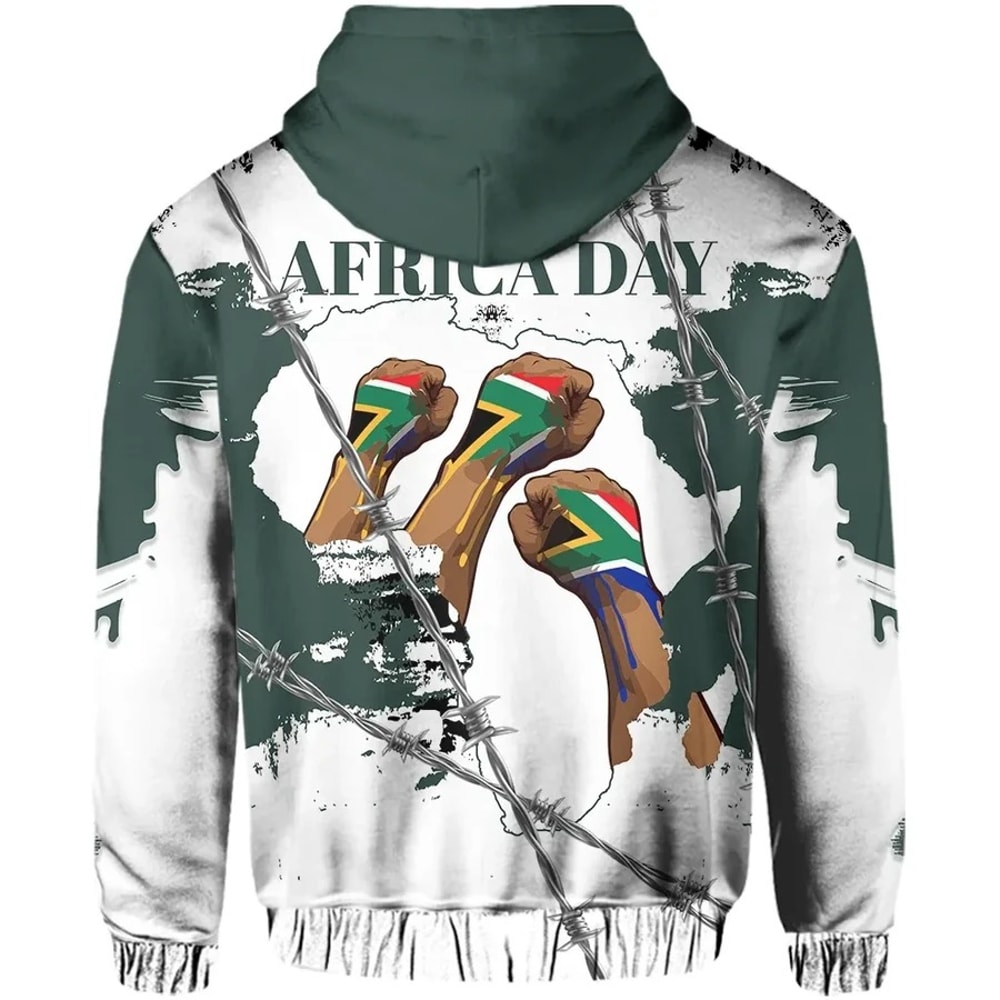 South Africa In Africa Day Hoodie - White, African Hoodie For Men Women