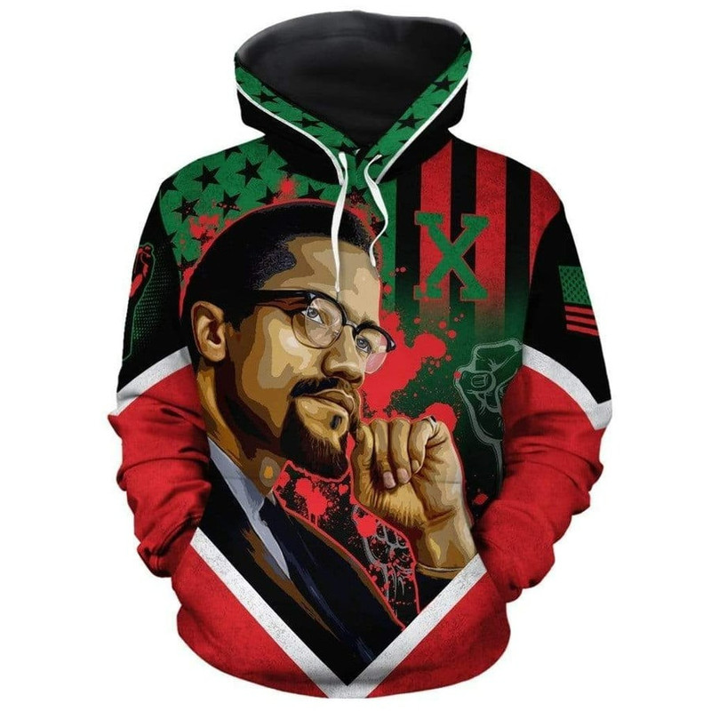 African American Flag Malcolm X Hoodie, African Hoodie For Men Women