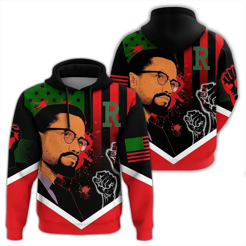 African American Flag Malcolm X Ver2 Hoodie, African Hoodie For Men Women