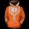 Dashiki Color Orange Fleece All-Over Hoodie, African Hoodie For Men Women
