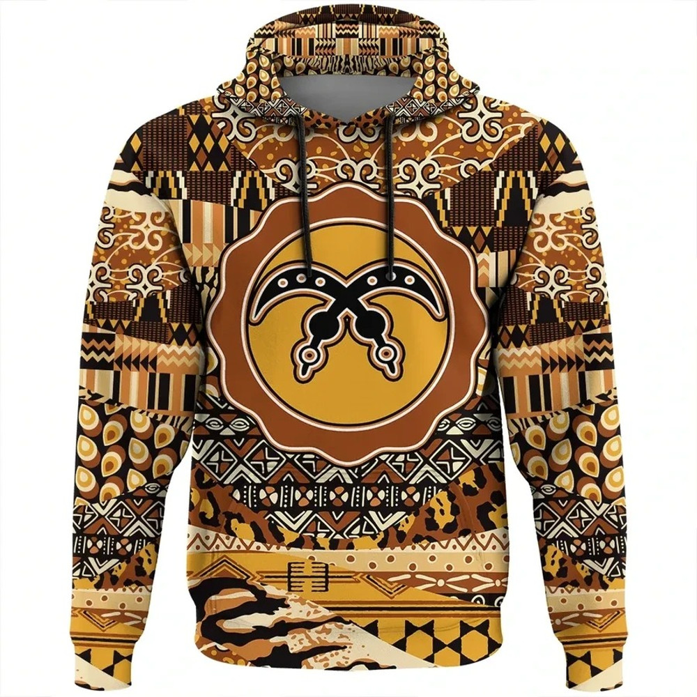 Akofena Hoodie Leo Style, African Hoodie For Men Women