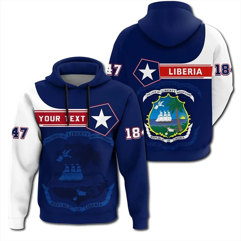 Liberia Hoodie Pentagon Style, African Hoodie For Men Women