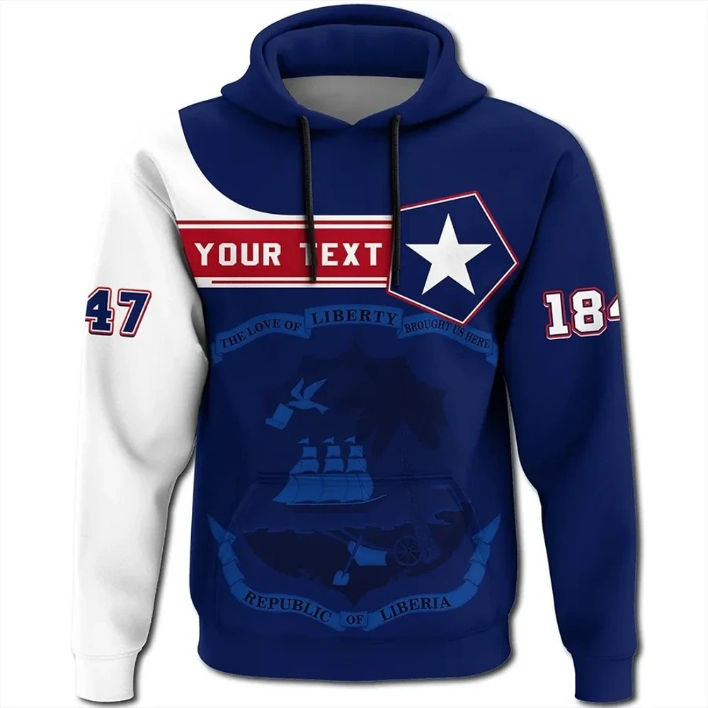 Liberia Hoodie Pentagon Style, African Hoodie For Men Women