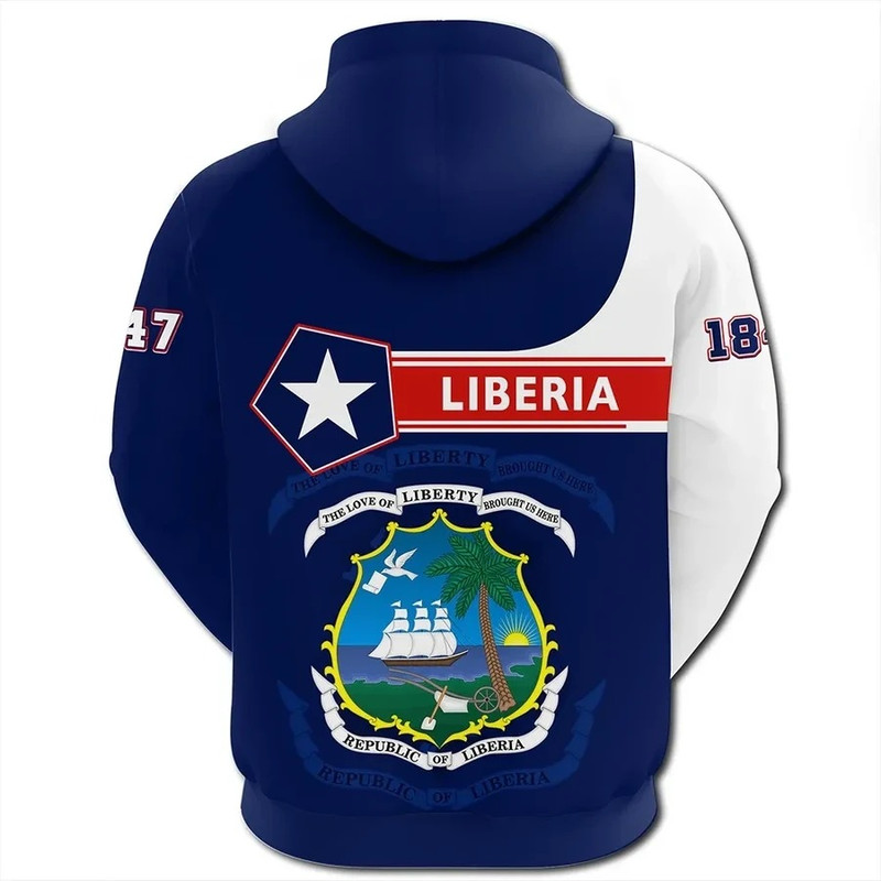 Liberia Hoodie Pentagon Style, African Hoodie For Men Women