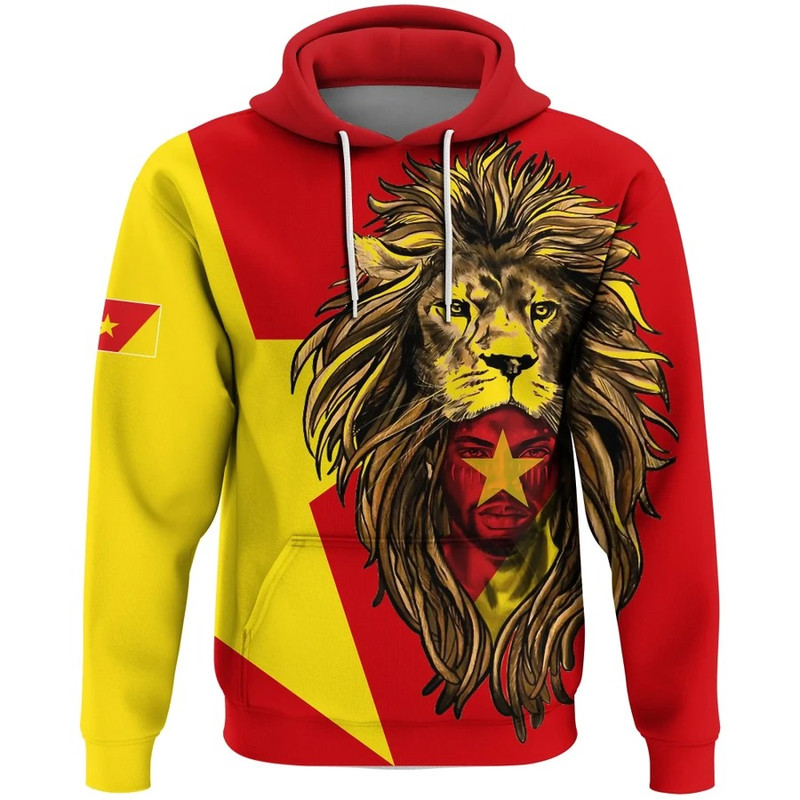 Amhara Flag Men Lion Hoodie, African Hoodie For Men Women