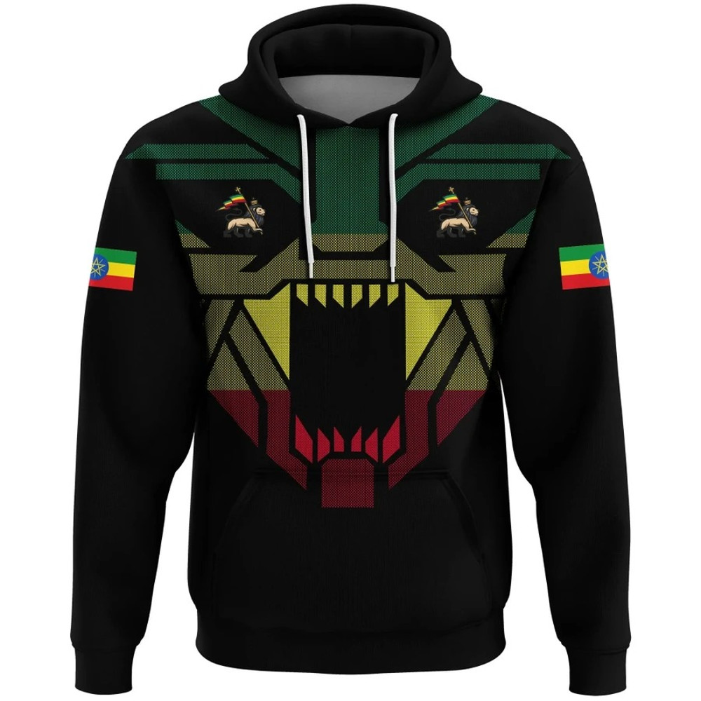 Ethiopia Strong Lion Hoodie, African Hoodie For Men Women