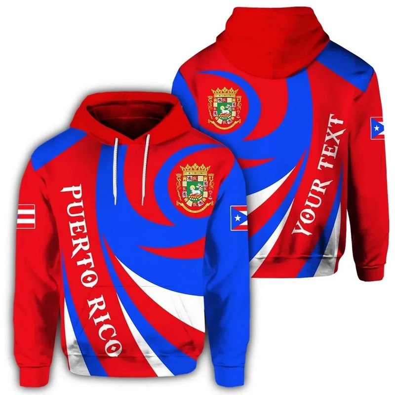 Personalized Puerto Rico Coat Of Arm Sport Hoodie - Otis Style, African Hoodie For Men Women