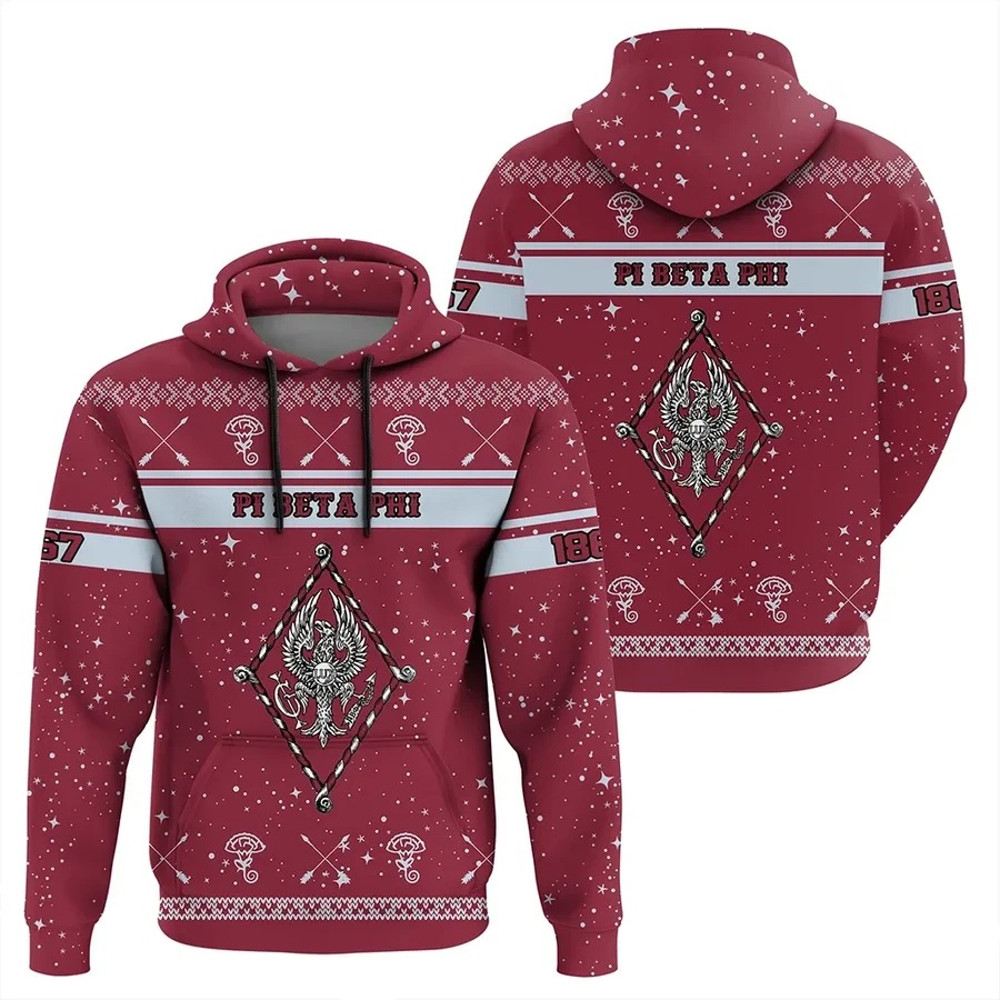 Christmas Style Sorority Pi Beta Phi Hoodie, African Hoodie For Men Women