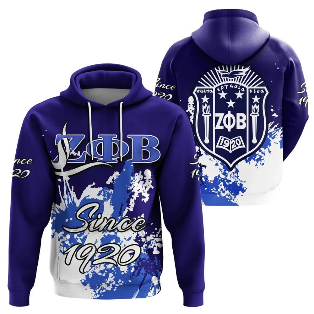 Zeta Phi Beta Spaint Style Hoodie, African Hoodie For Men Women