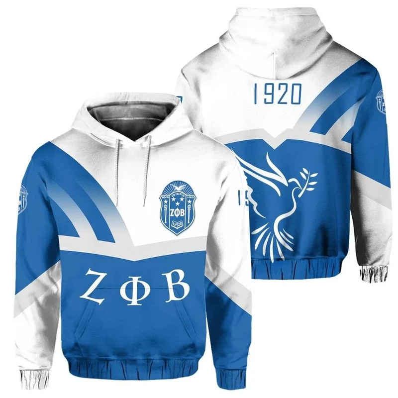 Zeta Phi Beta 1920 Dove Hoodie Prime Style, African Hoodie For Men Women