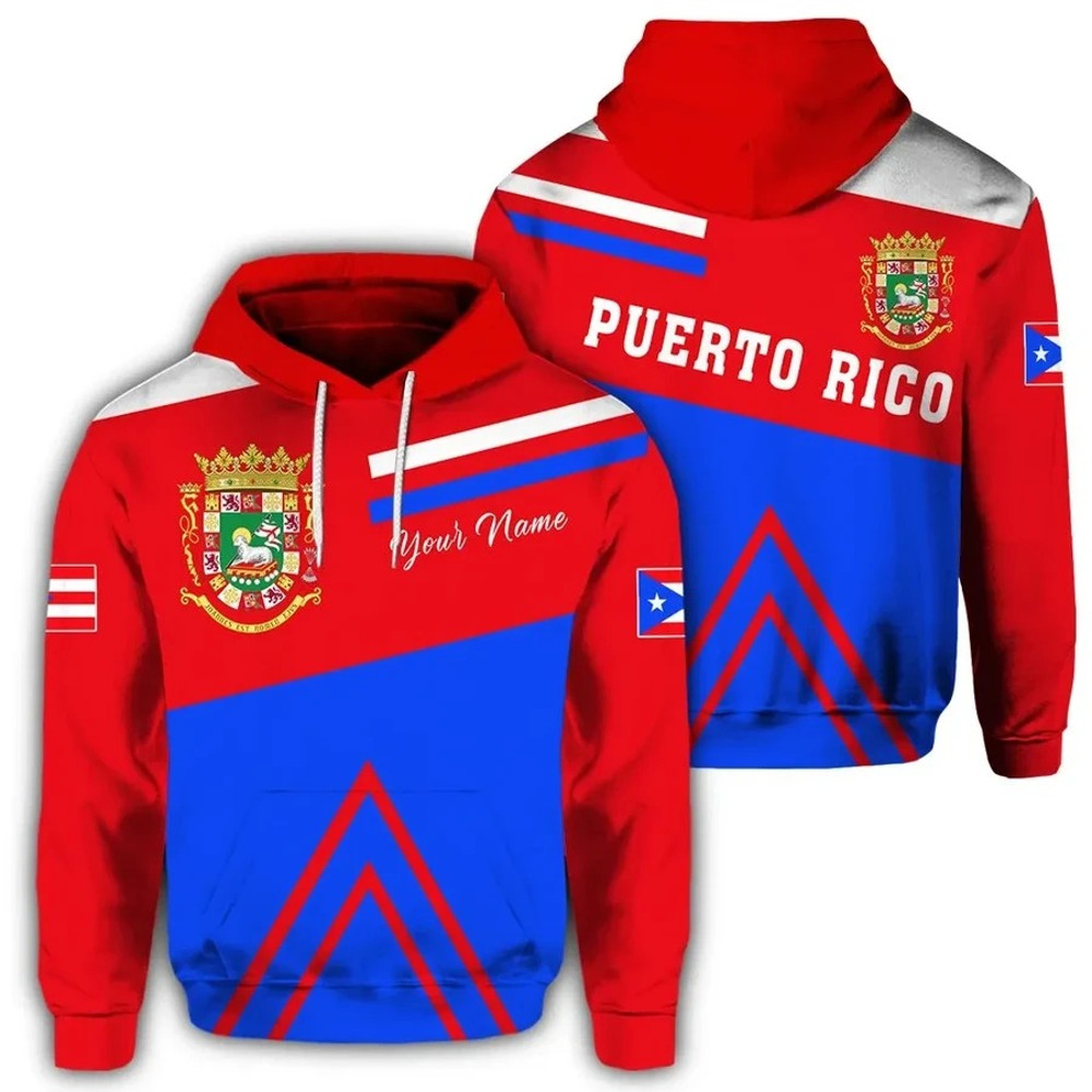 Encanto Rican Hoodie - Personalized Puerto Rico Coat Of Arm Sport Hoodie, African Hoodie For Men Women