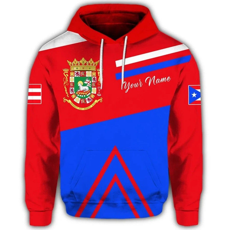 Encanto Rican Hoodie - Personalized Puerto Rico Coat Of Arm Sport Hoodie, African Hoodie For Men Women