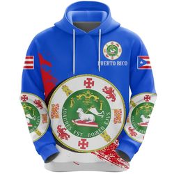 puerto rico blue cool hoodie, african hoodie for men women