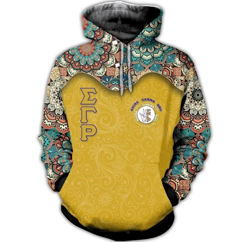 Floral Sigma Gamma Rho Hoodie, African Hoodie For Men Women