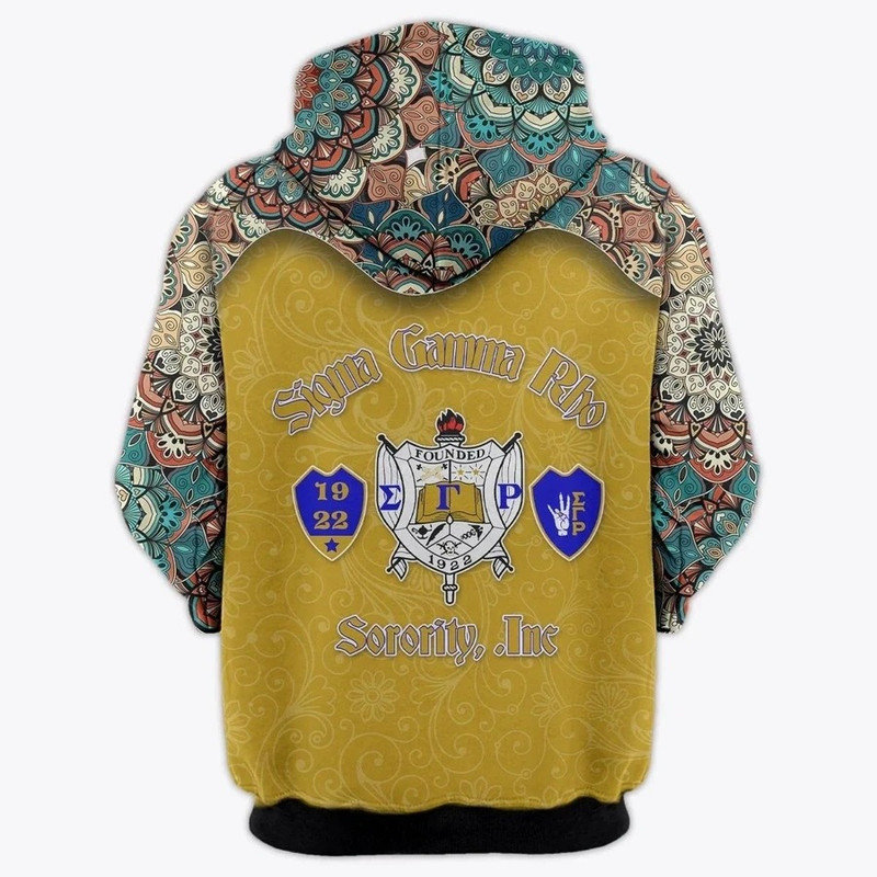 Floral Sigma Gamma Rho Hoodie, African Hoodie For Men Women