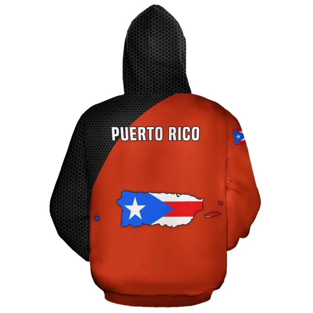 Puerto Rico Map Hoodie, African Hoodie For Men Women