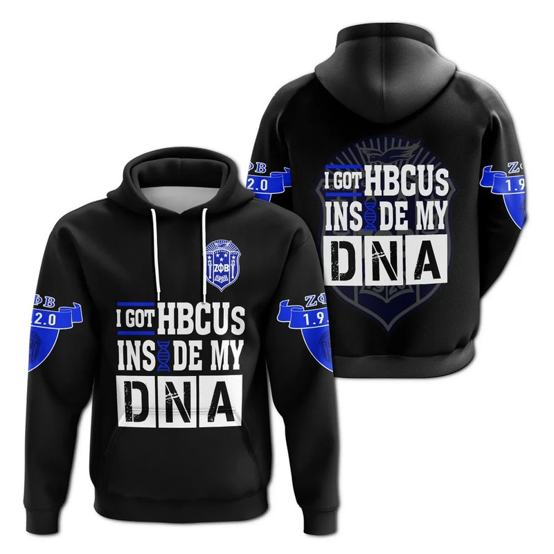 Zeta Phi Beta HBCU DNA Hoodie, African Hoodie For Men Women