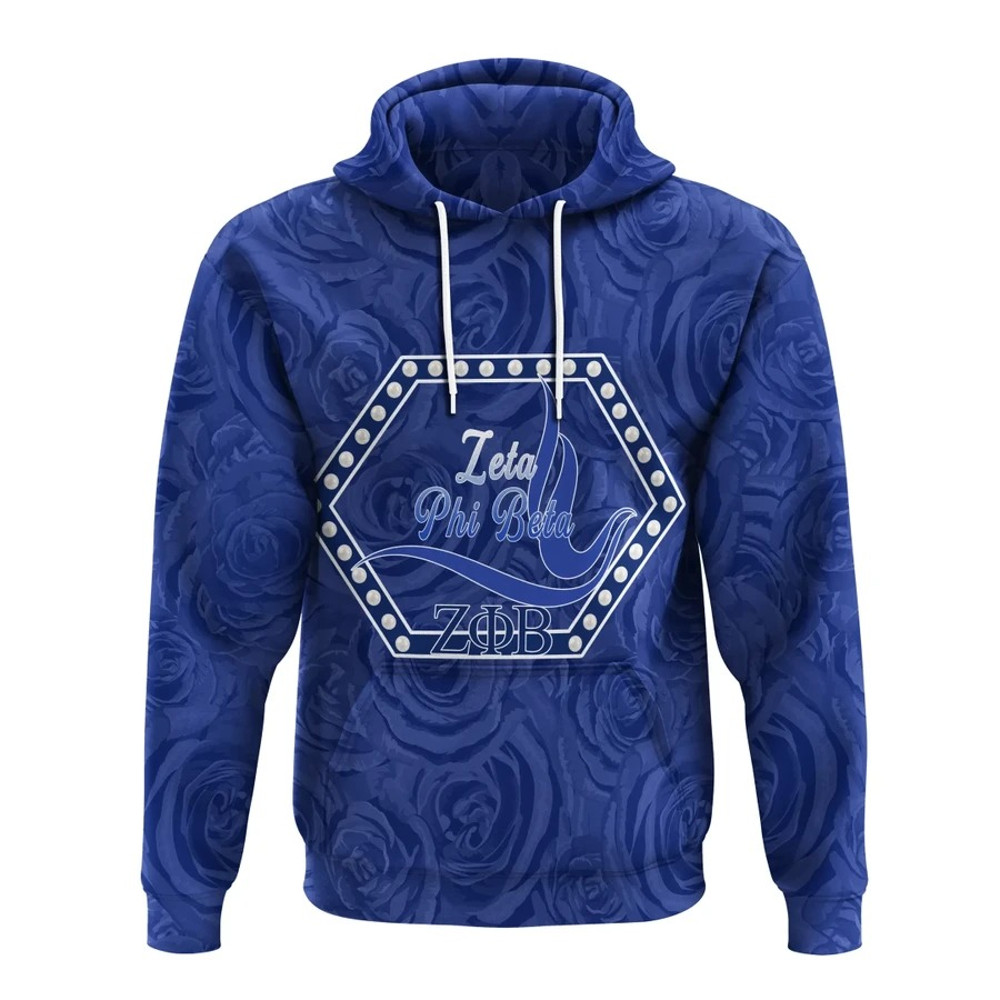 Zeta Phi Beta Rose Peals Hoodie, African Hoodie For Men Women