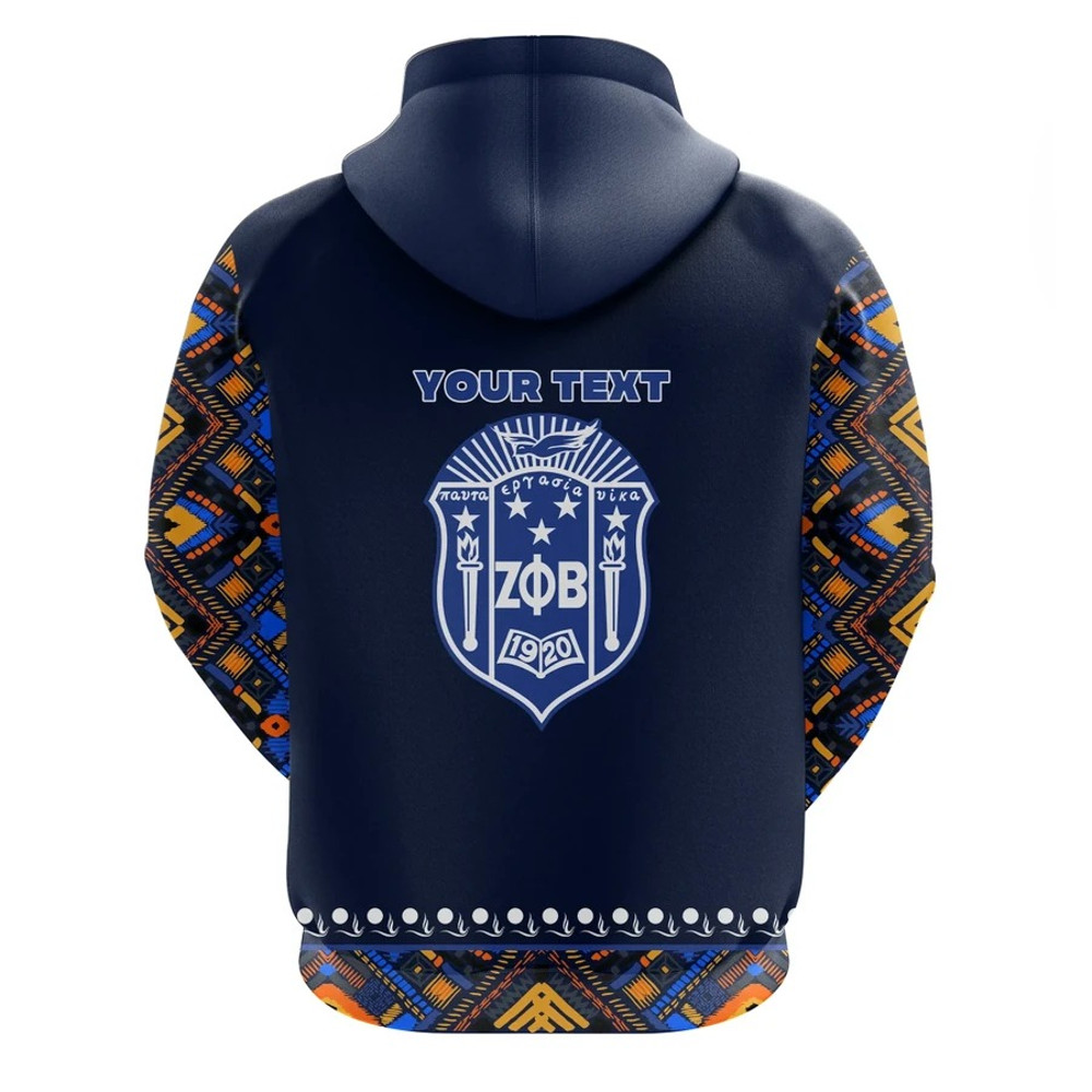 Personalized Zeta Phi Beta African Pattern - Navy Hoodie, African Hoodie For Men Women