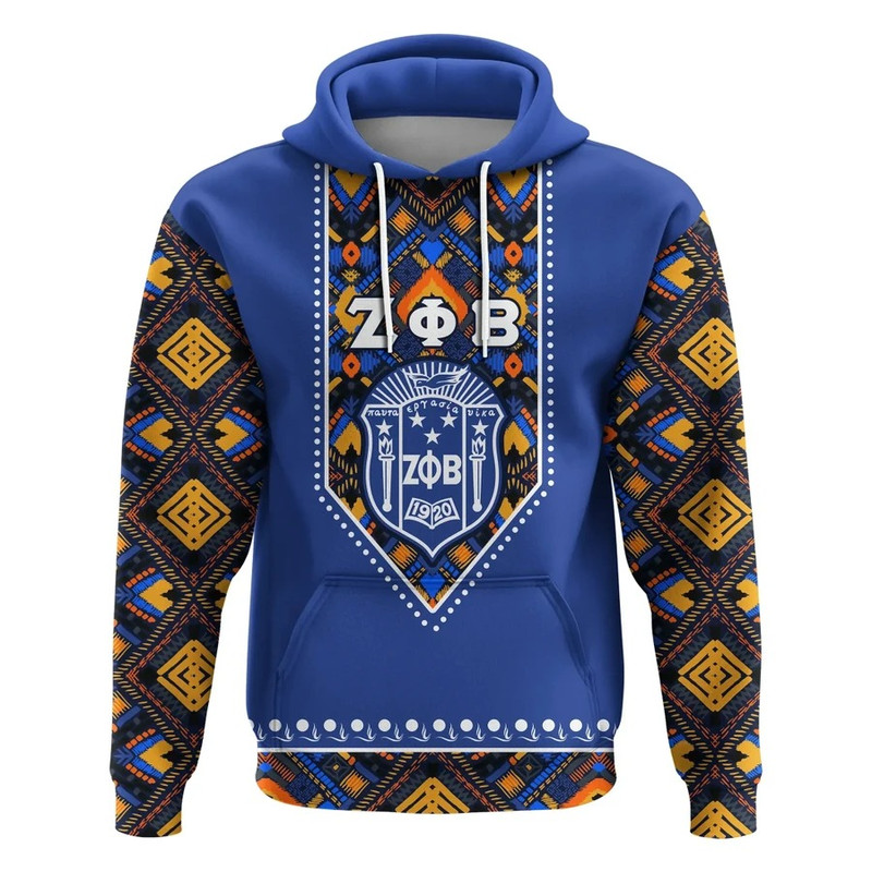 Zeta Phi Beta African Pattern - Royal Blue Hoodie, African Hoodie For Men Women