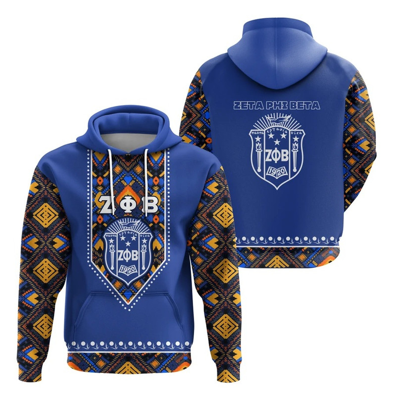 Zeta Phi Beta African Pattern - Royal Blue Hoodie, African Hoodie For Men Women