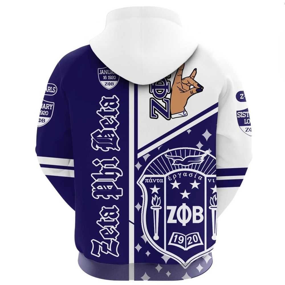 Zeta Phi Beta Hand Sign Hoodie, African Hoodie For Men Women