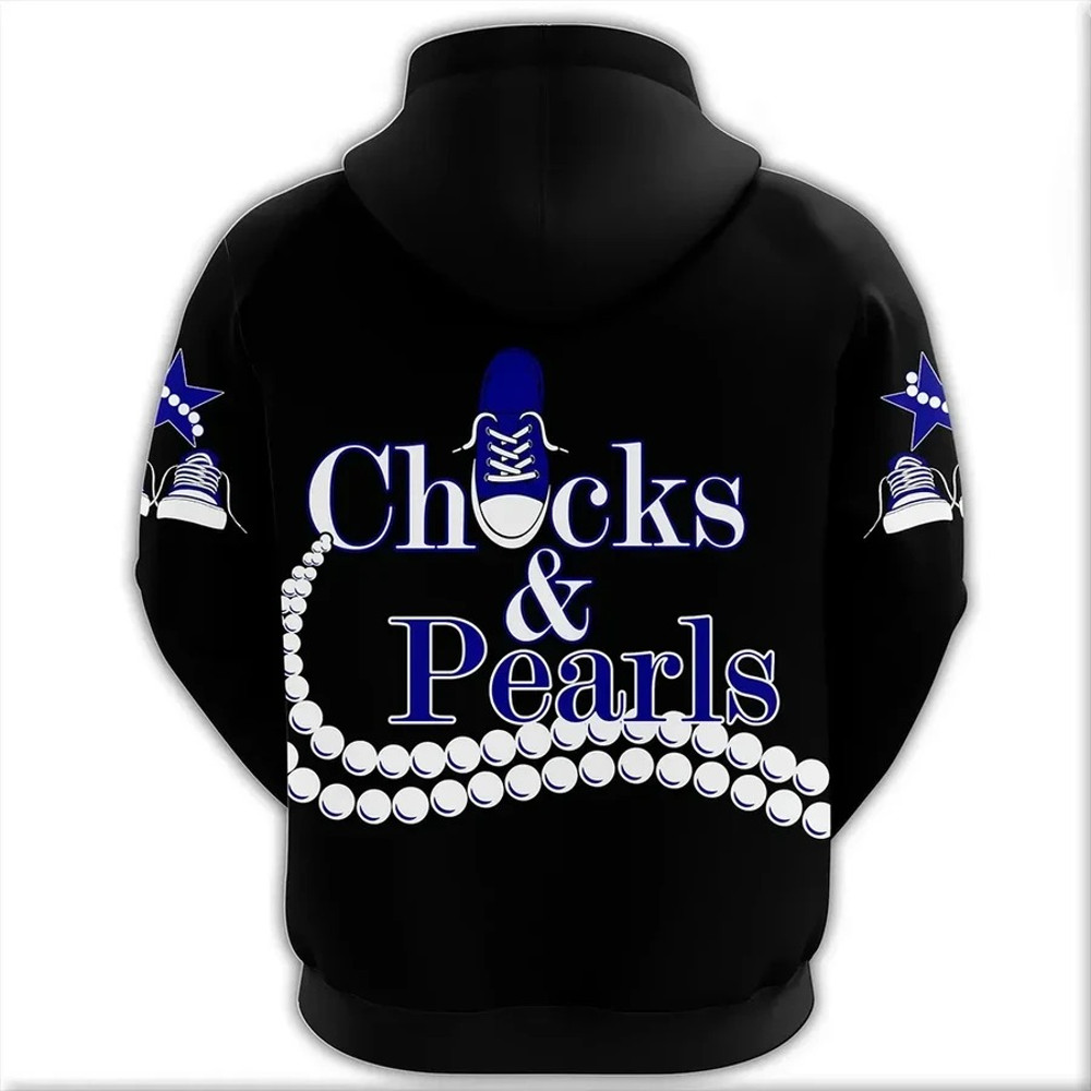 Zeta Phi Beta Pearls K.H Chucks n Pearls Hoodie, African Hoodie For Men Women
