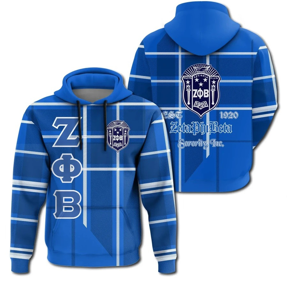 Zeta Phi Beta Burberr Style Hoodie, African Hoodie For Men Women