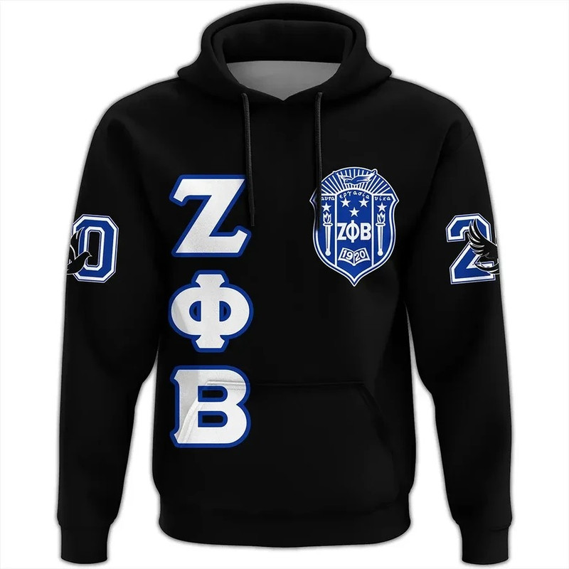 Zeta Phi Beta Letters Hoodie, African Hoodie For Men Women